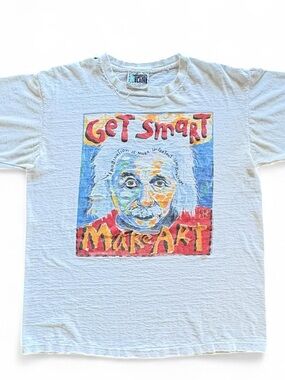 90s Albert Einstein Get Smart Make Art Tee Thrashed Large 21x26